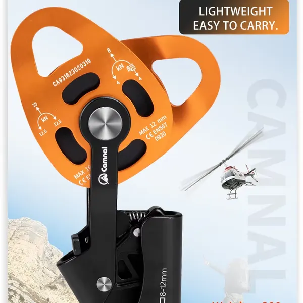 Outdoor Mountaineering Pulley Rock Climbing Pulley Liftting Pulley High-altitude Work Rescue Equipment Heavy Object Upward Hoist Pulley photo-4