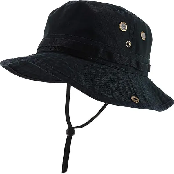 Custom Vintage Washed Cotton Bucket Hat for Men Travel Outdoor Hiking Fishing Summer Large Wide Brim Packable Sun Hat