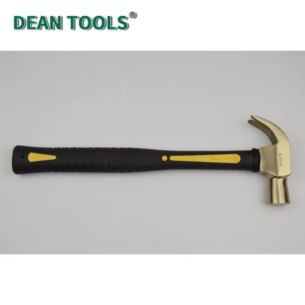 Non-Sparking Beryllium Copper Claw Hammer, 230g Head Weight, 280mm Total Length photo-3