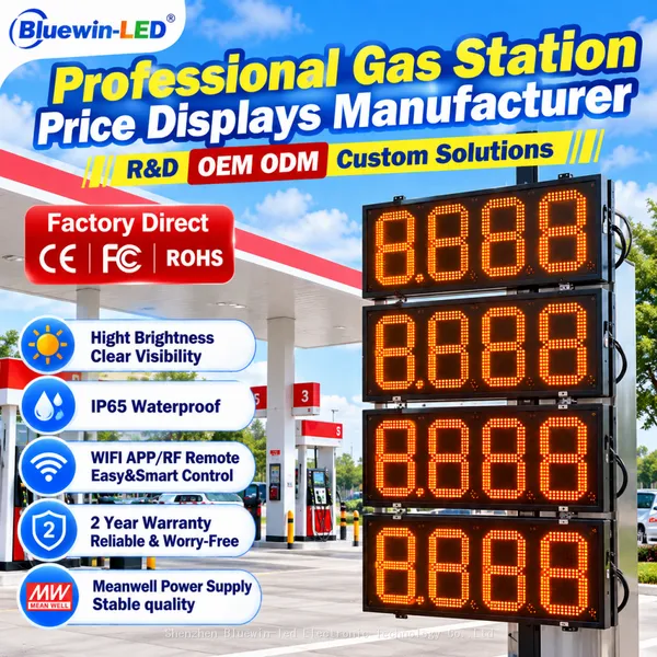POS Integrated Automatic Sync System Smart LED Gas Station Price Display