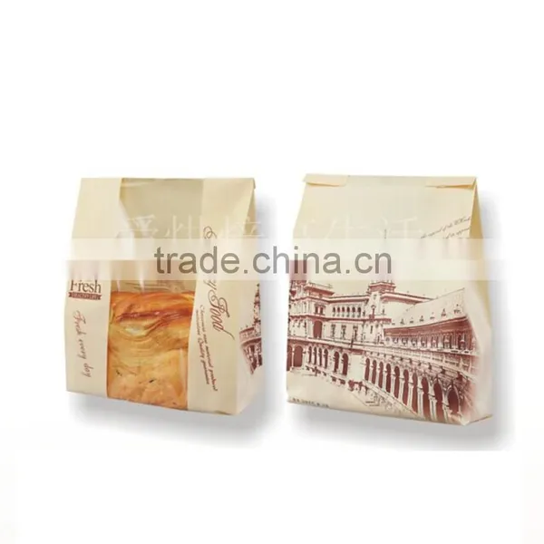 Poly Bag Suppliers Logo Decoration Food	earead Packaging Materials Craft Paper Bag With Window photo-3
