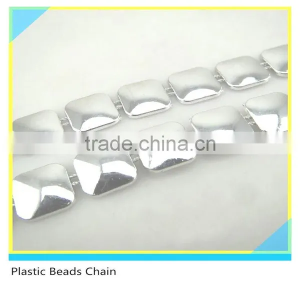 Silver Crystal Rhinestone Trimming Sew on Plastic Material Square 10 Yards 1 Card photo-4