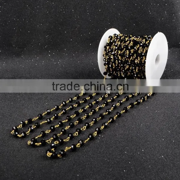 $4/meter by Trade Assurance- Cheap Natural Black Agate Stone Beaded Chains for Necklace Jewelry DIY photo-6