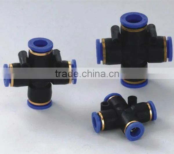 plastic cross joint for pneumatic fittings