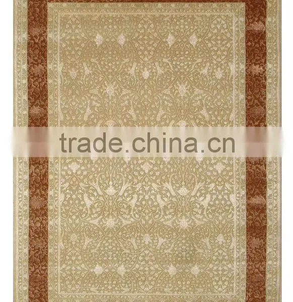 106 Beige/Rust Wool & Silk Carpets