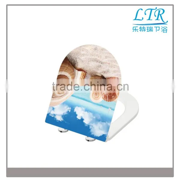 Soft Close Toilet Seat Adjustment for Printed Beach Scenery Toilet Seats photo-3