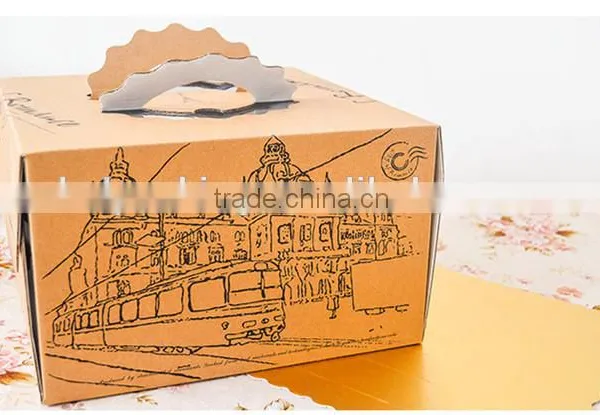 China Manufacture Folding Brown Kraft Paper Cake Box,food Packing Box photo-2