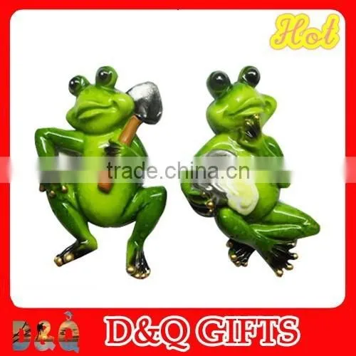 Resin Frog Fridge Magnet With Shovel and Bucket