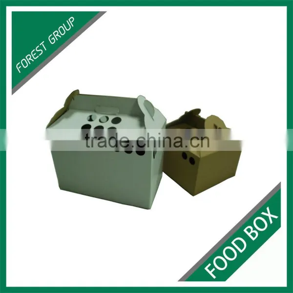NEW STYLE BROWN PLAIN CORRUGATED FOOD DELIVERY CARTON BOX WITH HANDLES photo-2