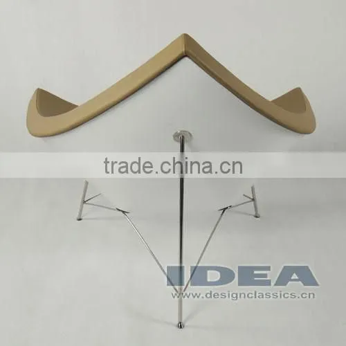 Replica Coconut Chair - White Gloss Fiberglass Shell - Beige Leather photo-4