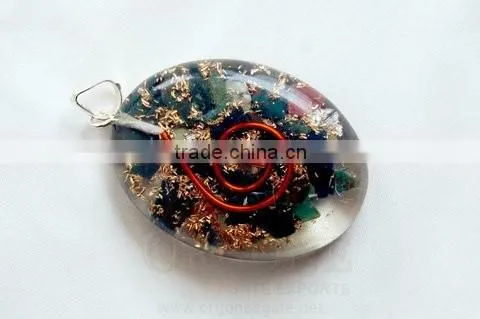 Blood Stone Orgone Oval Pendant | Orgone-Orgonite-Orgone Energy | Orgone Chakra Pendant | Chakra Pendant | Orgone Pendant