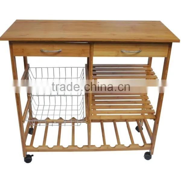 Bamboo Multi-functional Kitchen Island