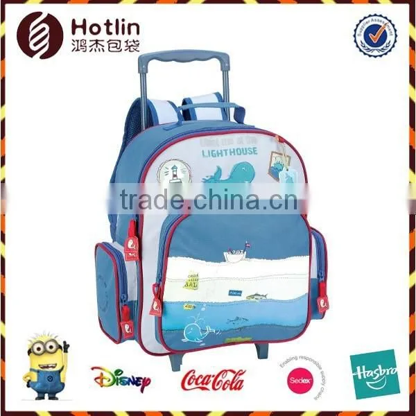 Kutchi Fashion Fabric Student Trolley School Bags Backpack for Kids