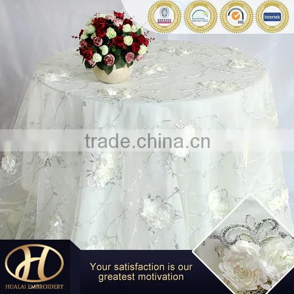 IVORY TABLE CLOTH /IVORY EMBROIDERY TABLE CLOTH
