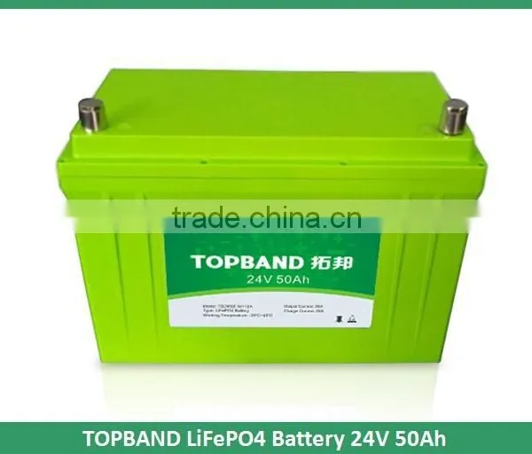 Hot Sale!!! TOPBAND 24V 50Ah LiFePO4 Batteries