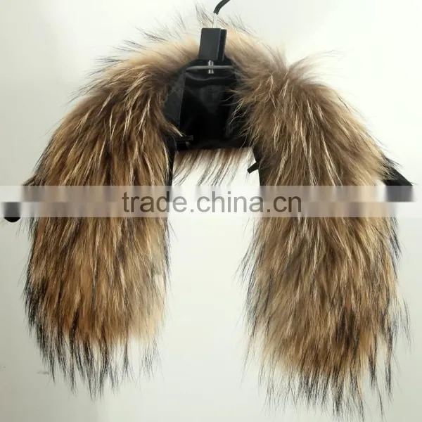 Natural Raccoon Fur For Hood / Real Fur Collar / Chinese Raccoon Fur Trim