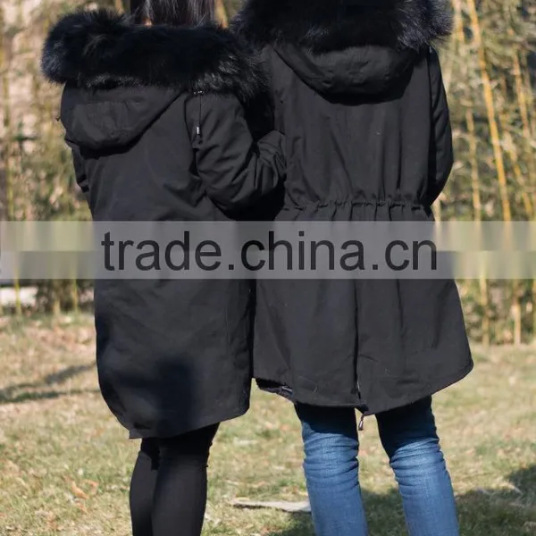 Wholesale Price Hot Selling Popular Parka Jacket With Real Silver Fox Fur Hood Trim photo-3