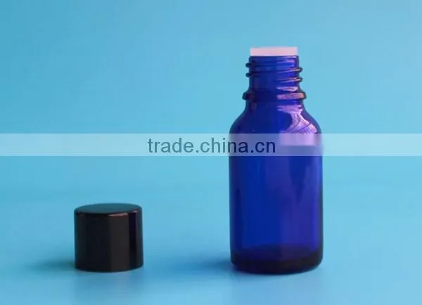 15ml Blue Glass Essential Oil Bottle With Reducer Plug and Screw Cap photo-2