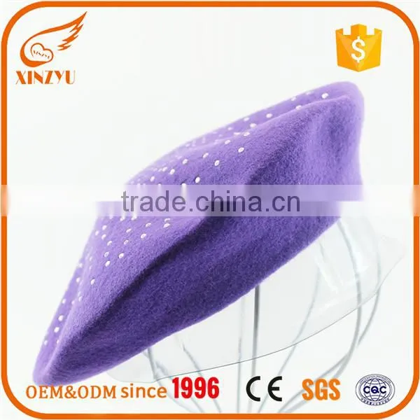 100% Wool French Beret Hat Applique Wholesale Cool Army Cap photo-6