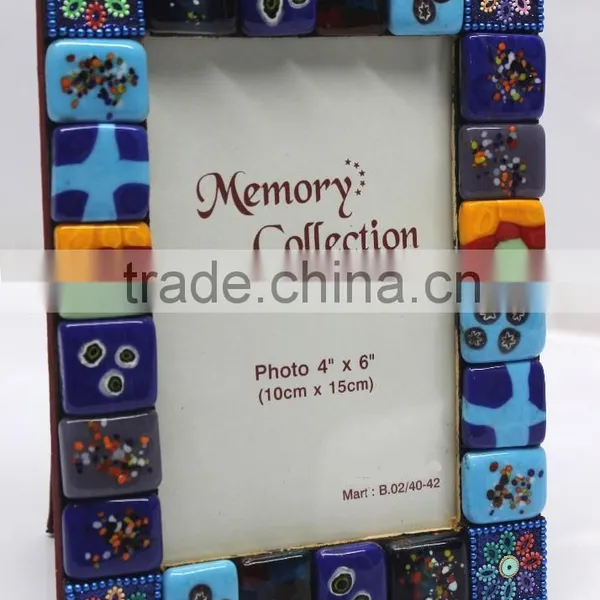 Hand Worked Ceramic / Glass Tiles Ftd. Murano Inspired Designer Photo Frame Collections - Photo 4" x 6" ( 10 x 15 Cm.)