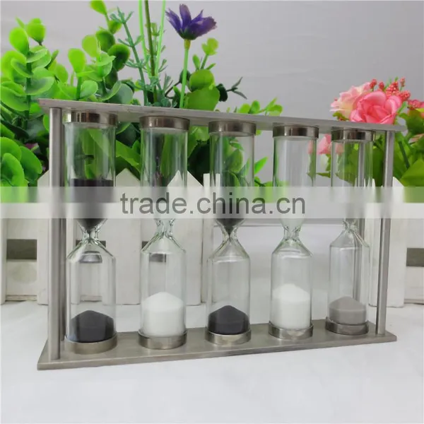 1,2,3,4,5 Minutes Sand Clock, Sand Timer, Hourglass , Sandglass With Metal Frame