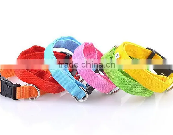 Pets Dog LED Light Blink Flash Night Safety Nylon Collar Waterproof photo-3