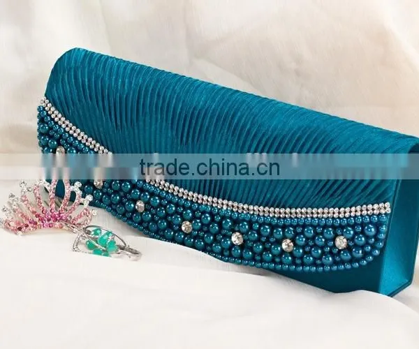 Ladies Beaded Evening Clutch Bag With Rhinestone