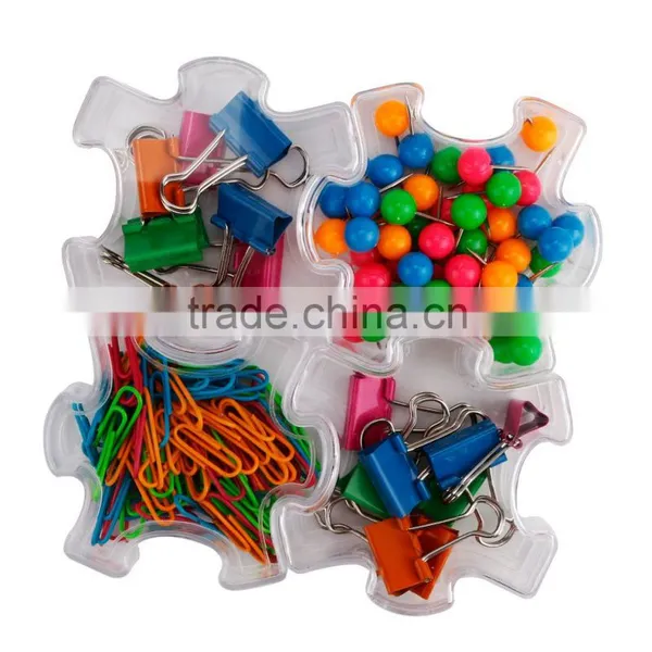 Neon Color Assorted Plastic-coated Paper Clip in Jigsw Puzzle Box photo-6