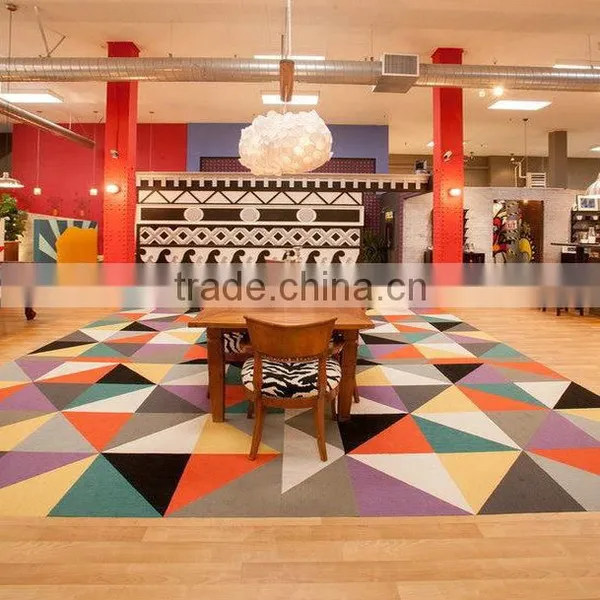 100% genuine wool carpets, patchwork rugs, triangle shape rugs