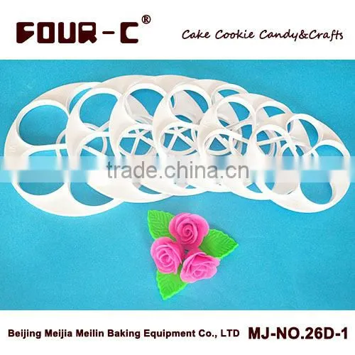 Plastic Rose Cake Cutter,rose Leaf Cake Design Cutter,hot Selling Cake Decorating Tools