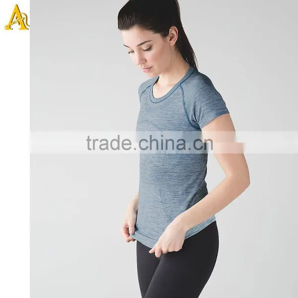 Womens Sports Top Short Sleeve T-shirt Cotton Fabric Rich Fitness Gym Shirt photo-2