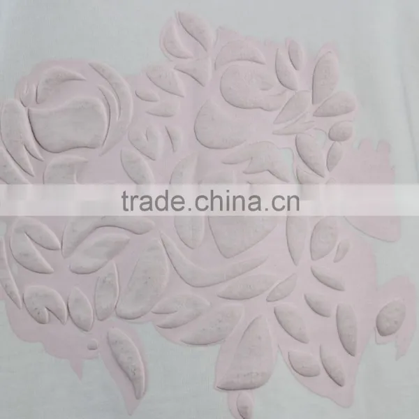 F5S10191 New Fashion White Flocking Print Women Long Sleeve T Shirts photo-5