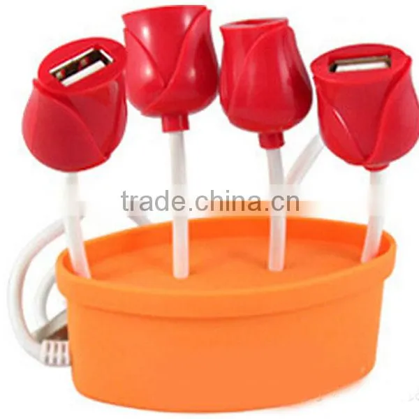 BRAND NEW Flower Shaped 4 Port USB Hub for PC Home Office photo-5