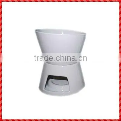 White simple ceramic chocolate fondue set