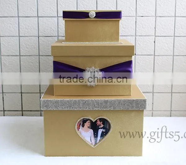 Excellent Gold Wedding Keepsake Box Large Wedding Card Boxes Wedding Card Post Box photo-2