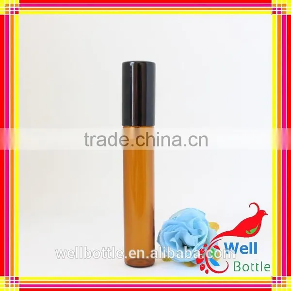 Amber Penicillin Bottle Long Thin Bottle With Black Spray Bottle Caps photo-2