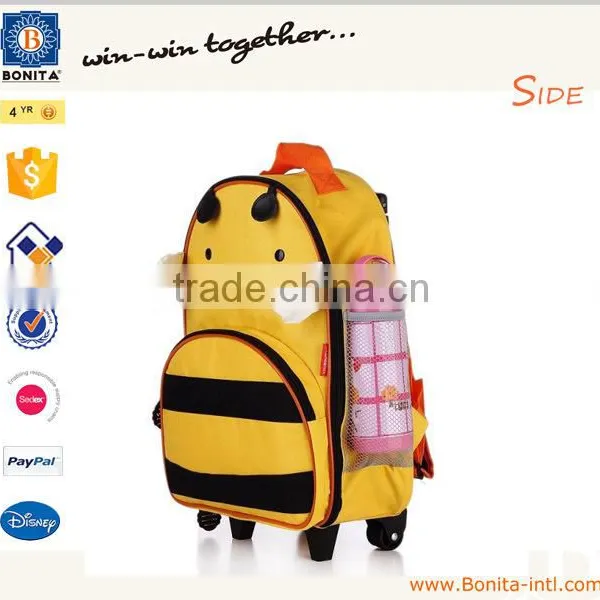 Wholesale Cartoon Bee Child School Bag Trolley With Wheels Bright photo-4