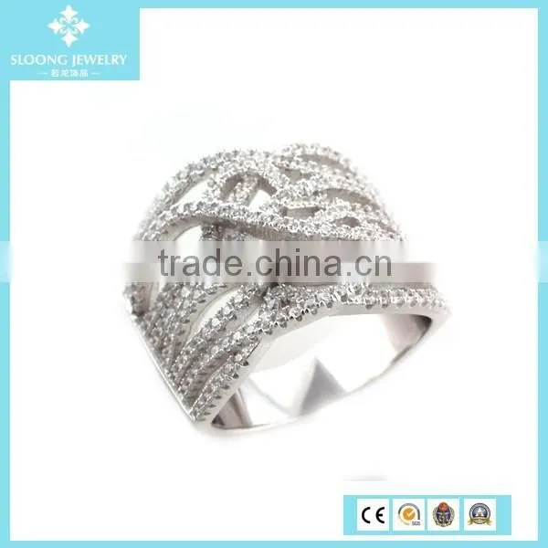 2015 Latest Design 925 Silver Diamond Ring Fashion Jewelry Wholesale photo-3