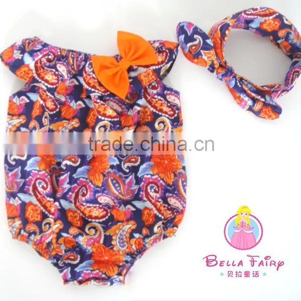 2016Direct Manufacturer Kids Summer Wear Sleeveless Seaside Bella Romper ,Baby Girls Floral Jumpsuit, Boutique Outfits For Girls photo-2