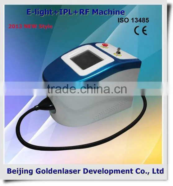 2013 laser tattoo removal slimming machine cavitation E-light+IPL+RF machine water and electricity integration plug head