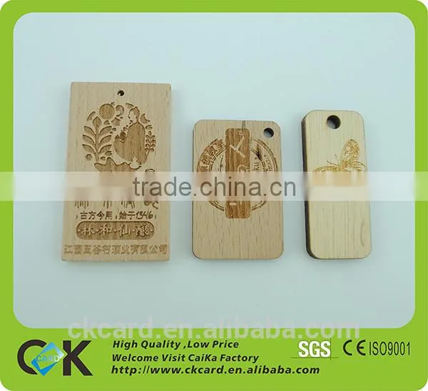 Custom wooden dog tag with NFC NTAG213 chip wholesale