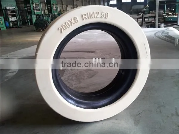 White Smooth Solid Tire Type and ISO Certification Tire for Lifing Platform photo-3