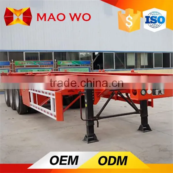 China Export 3 Axle 20ft 40ft Skeleton Container Semi Trailer for Sale photo-4