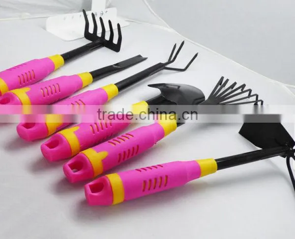 Pink 6 Piece Garden Tool Set - Trowel, Rake, Cultivator, Rakes & More! GIFT SET photo-5