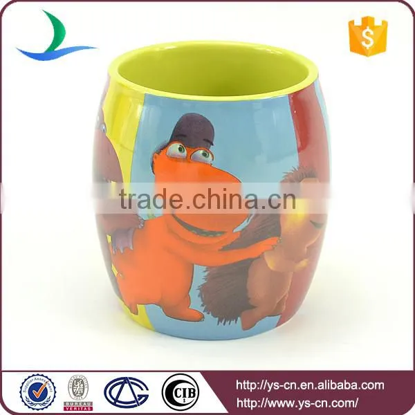 YSm0026 Light Green Glazed Chunky Mug With Cute Cartoon photo-5