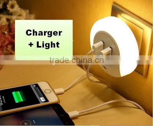 Creative Dual Usb Charger Socket / Led Sensor Night Light / Smart Home Night Lamp With USB Charger Socket photo-2