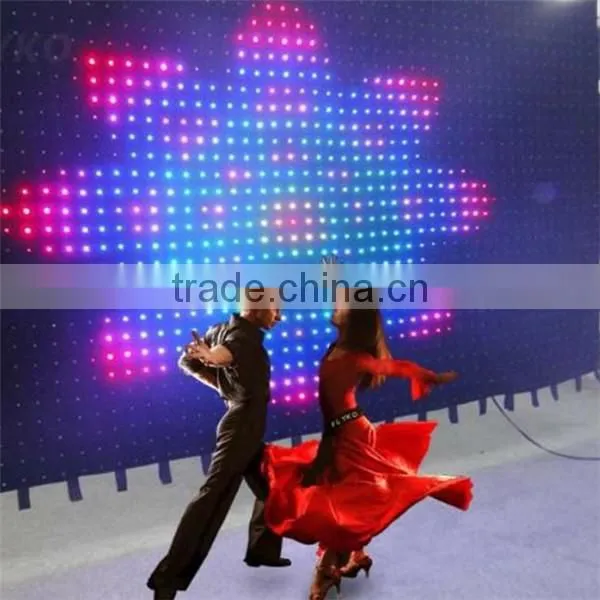 Programmble Indoor Rgb Fireproof Velvet Led Show Screen Curtain for Stage Background photo-6
