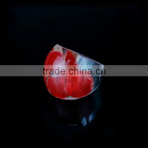 Hawaiian Preserved Real Flowers Resin Pressed Flower Ring photo-4