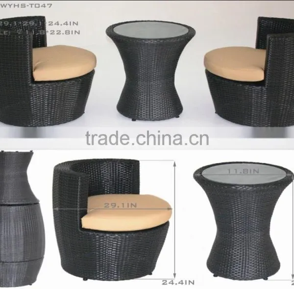 Creative Rattan Furniture Rattan Coffee Table and Chairs photo-3