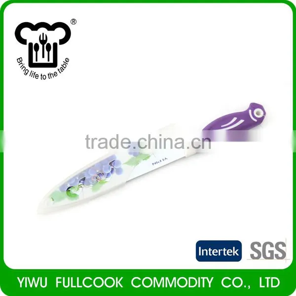 Latest Arrival Fruit Pattern Colored Stainless Paring Fruit Knife With Cover photo-5
